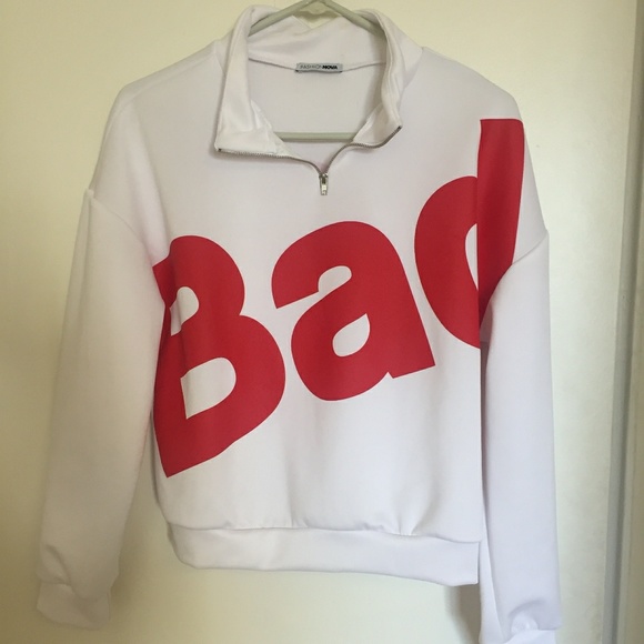 Fashion Nova Tops - "Bad Ass" Long Sleeve Semi Crop Top